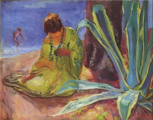 A woman at Saint Maxime by Henri Lebasque Oil Painting