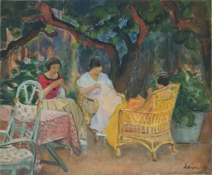 Afternoon in the Garden by Henri Lebasque Oil Painting