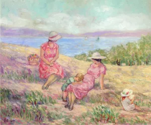 At the Mediterranean Coast by Henri Lebasque Oil Painting
