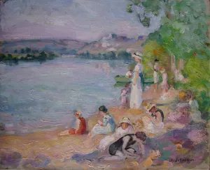 By the Lake Shore by Henri Lebasque Oil Painting