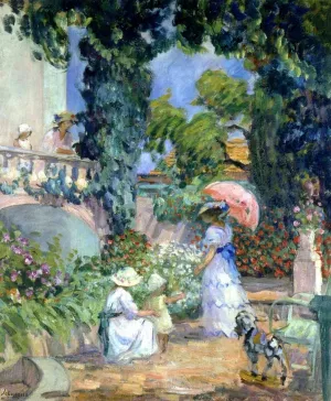 Terrace in the Garden by Henri Lebasque Oil Painting