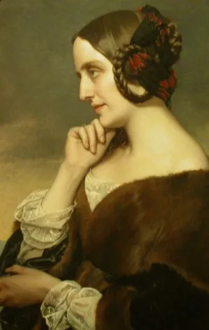 Portrait de Marie d'Agoult by Henri Lehmann Oil Painting