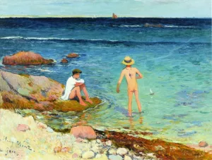 Bathers at Gavres by Henri Moret Oil Painting