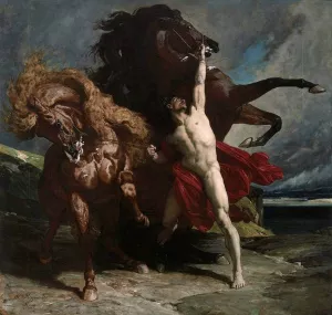 Automedon with the Horses of Achilles by Henri Regnault Oil Painting
