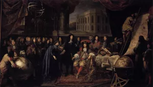 Colbert Presenting the Members of the Royal Academy of Sciences to Louis XI by Henri Testelin Oil Painting