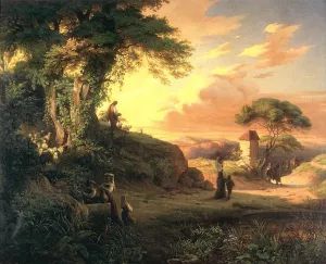 Romantic Scene by Henrik Weber Oil Painting