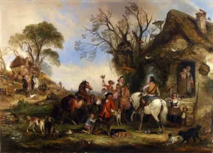 A Hawking Party by Henry Andrews Oil Painting
