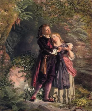 Ferdinand and Miranda by Henry Anelay Oil Painting