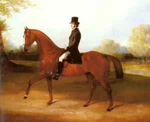 Richard Paget of Cropston, Leicester on a Bay Hunter by Henry Barraud Oil Painting
