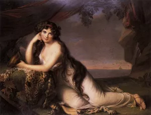 Lady Hamilton as a Bacchante by Henry Bone Oil Painting