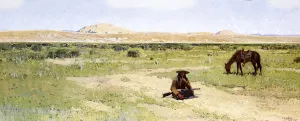 A Rest in the Desert by Henry Farny Oil Painting