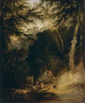 A Rustic Conversation by Henry John Boddington Oil Painting