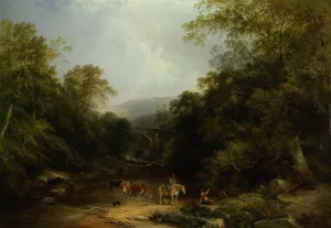 The Vale of Ashburton by Henry John Boddington Oil Painting
