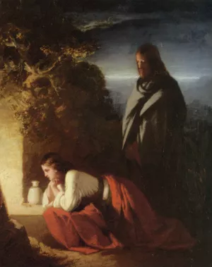 Mary Magdalene at the Sepulchre by Henry Lejeune Oil Painting