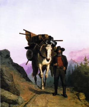 California Miner with Pack Horse by Henry Raschen Oil Painting