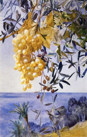 A Cluster of Grapes by Henry Roderick Newman Oil Painting