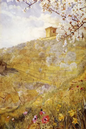 The Villa di Bellosguardo by Henry Roderick Newman Oil Painting