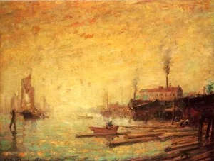 Harbor at Sunset, Moank, Connecticut by Henry Ward Ranger Oil Painting