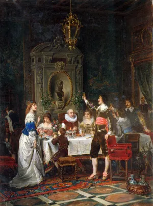 The Toast by Herman Maurice Cossmann Oil Painting