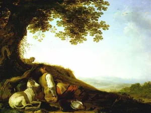 Hunter Sleeping on a Hillside by Herman Saftleven Ii Oil Painting