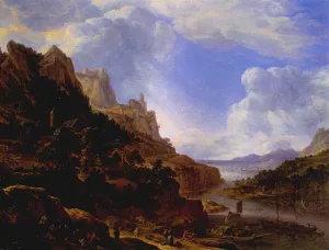 Rhineland Fantasy View by Herman Saftleven Ii Oil Painting