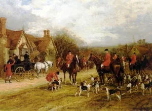 The Meet Fox Hunting by Heywood Hardy Oil Painting