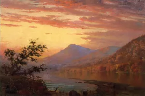 Sunset, Adirondack Lake by Homer Dodge Martin Oil Painting