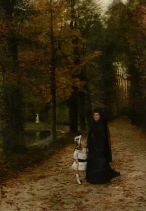 La Promenade dans le Parc by Horace De Callias Oil Painting