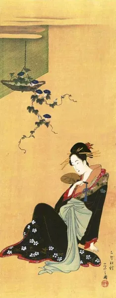 A Beautiful Woman by Hosoda Yeishi Oil Painting
