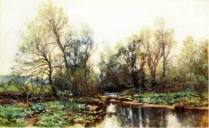 A Clear Stream by Hugh Bolton Jones Oil Painting