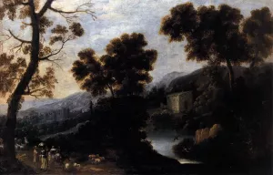 Landscape with Figures by Ignacio De Iriarte Oil Painting