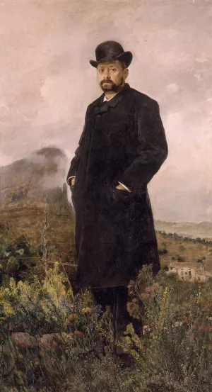 El invierno Retrato de D. Manuel Comas by Ignacio Pinazo Camarlench Oil Painting