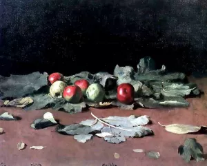Apples and Leaves by Ilia Efimovich Repin Oil Painting