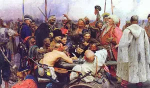 The Reply of the Zaporozhian Cossacks to Sultan Mahmoud IV by Ilia Efimovich Repin Oil Painting