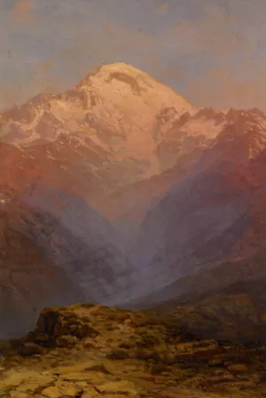 Sunset in the Mountains by Ilya Nikolaevich Zankovsky Oil Painting