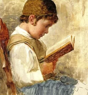 A Young Student by Isidor Kaufmann Oil Painting