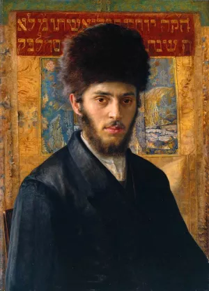 Young Rabbi by Isidor Kaufmann Oil Painting