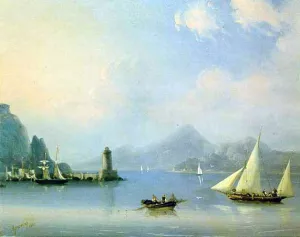Sea Channel with Lighthouse by Ivan Konstantinovich Aivazovsky Oil Painting