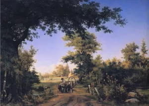 View on the Outskirts of St. Petersburg by Ivan Ivanovich Shishkin Oil Painting