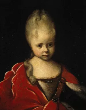 Portrait of Grand Duchess Yelizaveta Petrovna as a Child by Ivan Nikitich Nikitin Oil Painting