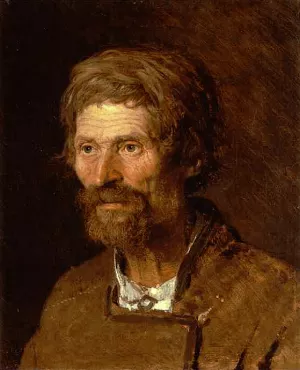 Head of an Old Ukranian Peasant by Ivan Nikolaevich Kramskoy Oil Painting