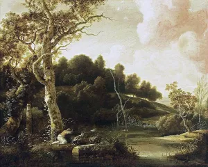 River Landscape by Jacob Esselens Oil Painting