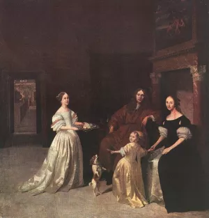 A Family Group by Jacob Ochtervelt Oil Painting
