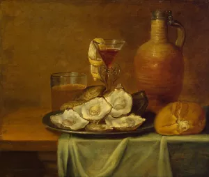 Breakfast with Oysters by Jacob Van Es Oil Painting
