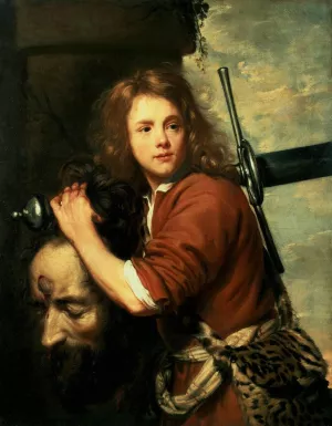 David Bearing the Head of Goliath by Jacob Van Oost The Elder Oil Painting