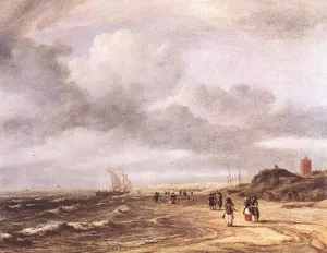 The Shore at Egmond-an-Zee by Jacob Van Ruisdael Oil Painting