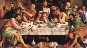 The Last Supper Oil painting by Jacopo Bassano
