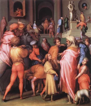 Joseph Being Sold to Potiphar by Jacopo Pontormo Oil Painting