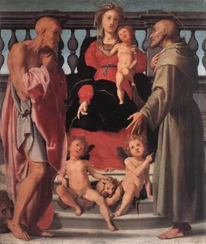 Madonna and Child with Two Saints by Jacopo Pontormo Oil Painting