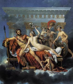 Mars Disarmed by Venus and the Three Graces Oil painting by Jacques-Louis David